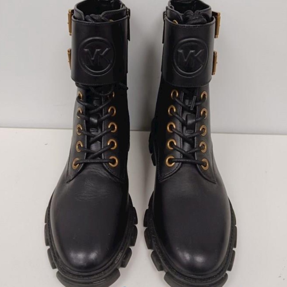 Michael Kors Black Ridley Combat Boots